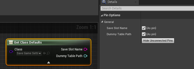 blueprint node Get Class Defaults to access Developer Settings.